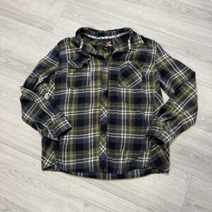 Amplify Flannel Green Button Down Shirt Size XL